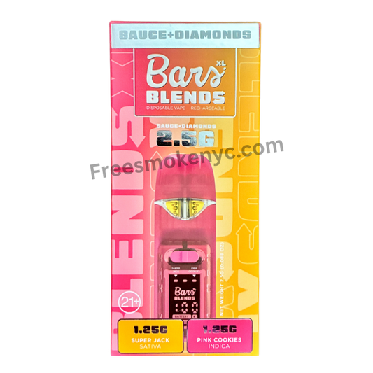 BARS XL BLENDS "SUPER JACK" + “PINK COOKIES” 2.5G DISPOSABLE