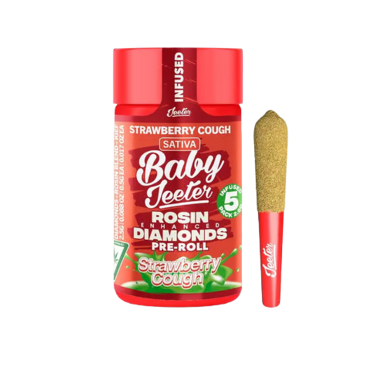 BABY JEETER "STRAWBERRY COUGH" ROSIN INFUSED DIAMONDS PRE-ROLLS