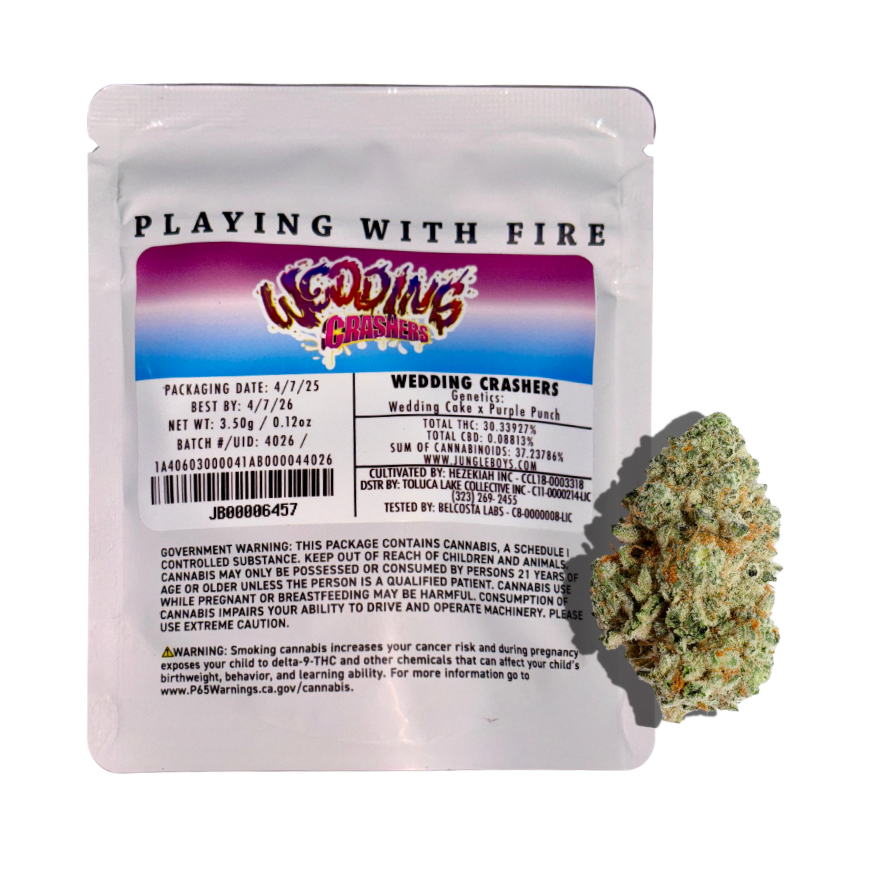 JUNGLE BOYS "WEDDING CRASHERS" CANNABIS FLOWER; HYBRID STRAIN