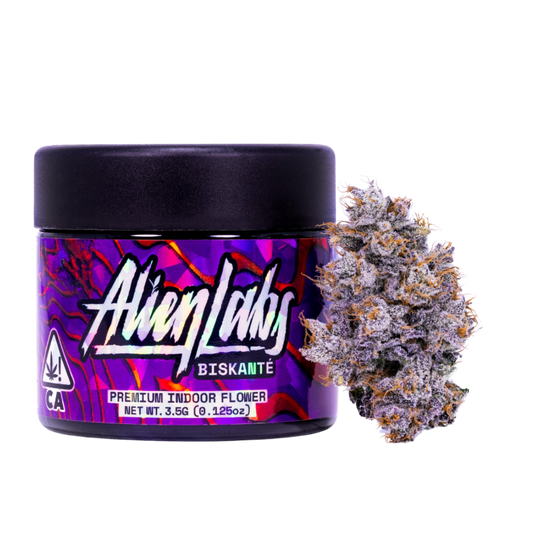 ALIEN LABS "BISKANTE" CANNABIS FLOWER; SATIVA STRAIN