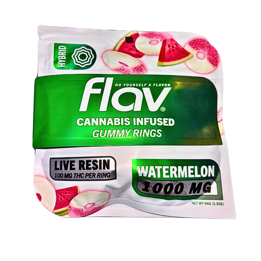 FLAV "WATERMELON" SOUR GUMMY BELTS; 1000mg per pack 