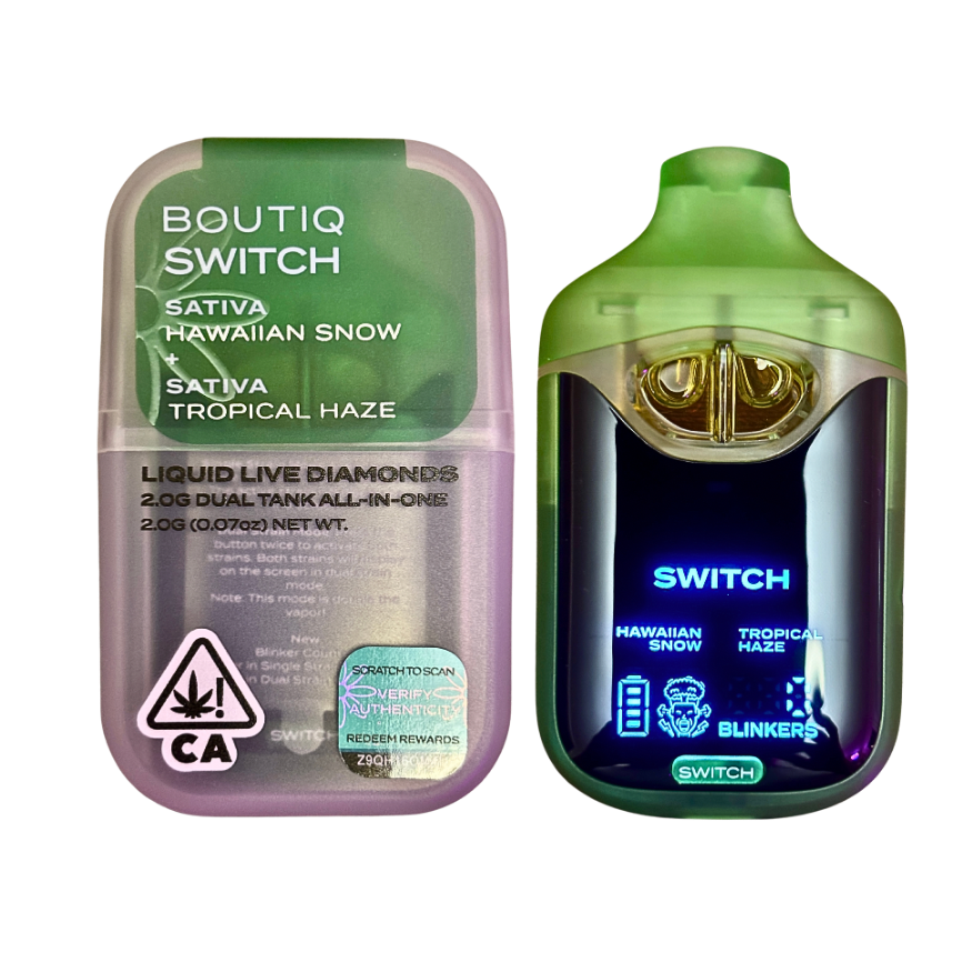 BOUTIQ SWITCH V4 "HAWAIIAN SNOW" X "TROPICAL HAZE" 2G DUAL TANK DISPOSABLE