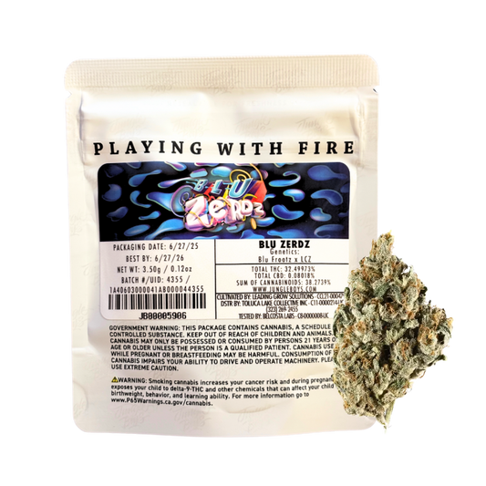 JUNGLE BOYS "BLU ZERDZ" CANNABIS FLOWER; HYBRID STRAIN 