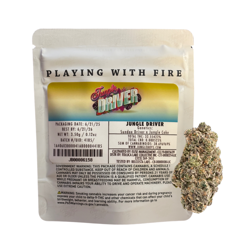 JUNGLE BOYS "JUNGLE DRIVER" CANNABIS FLOWER; HYBRID STRAIN 