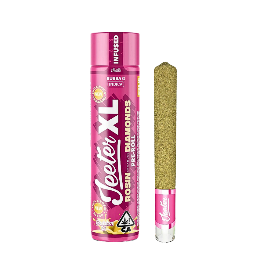 JEETER XL Bubba G 2G infused pre-roll indica strain on transparent background