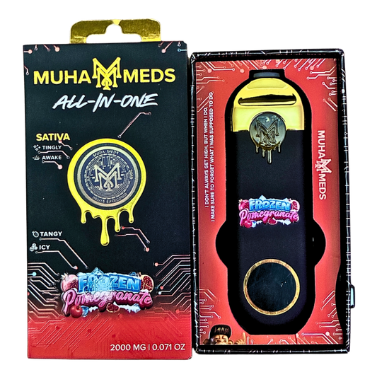 MUHA MEDS “FROZEN POMEGRANATE” 2G DISPOSABLE; HYBRID STRAIN