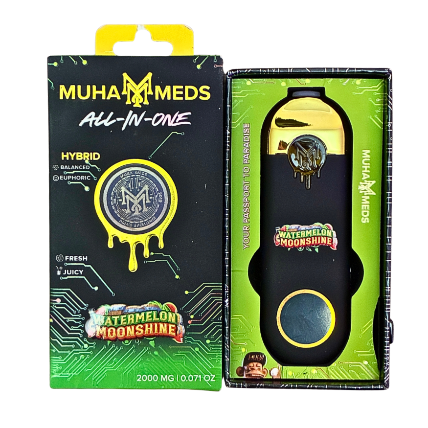MUHA MEDS “WATERMELON MOONSHINE” 2G DISPOSABLE; HYBRID STRAIN 