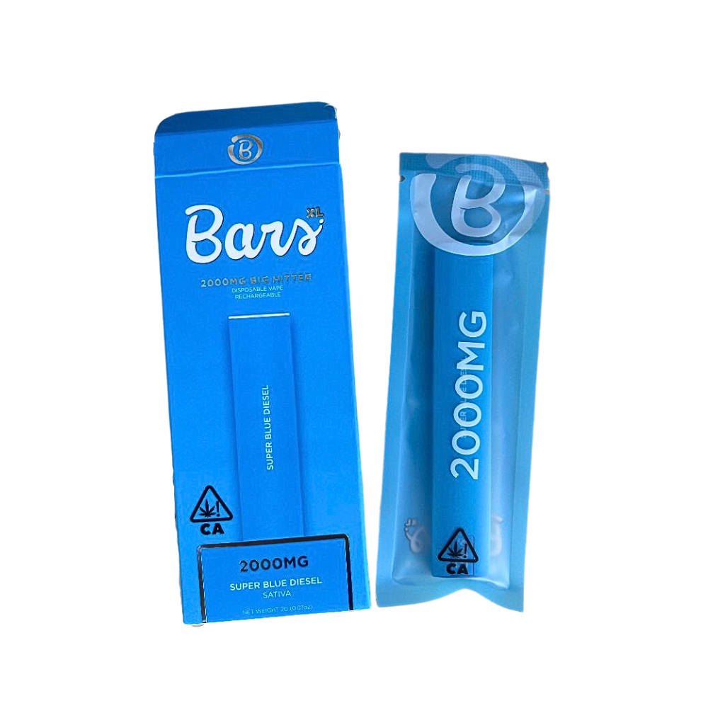 BARS XL 2 GRAM DISPOSABLE VAPE PEN SATIVA SUPER BLUE DIESEL