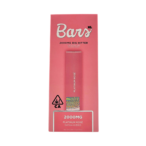 BARS XL 2G DISPOSABLE VAPE PEN PLATINUM ROSE SATIVA/HYBRID