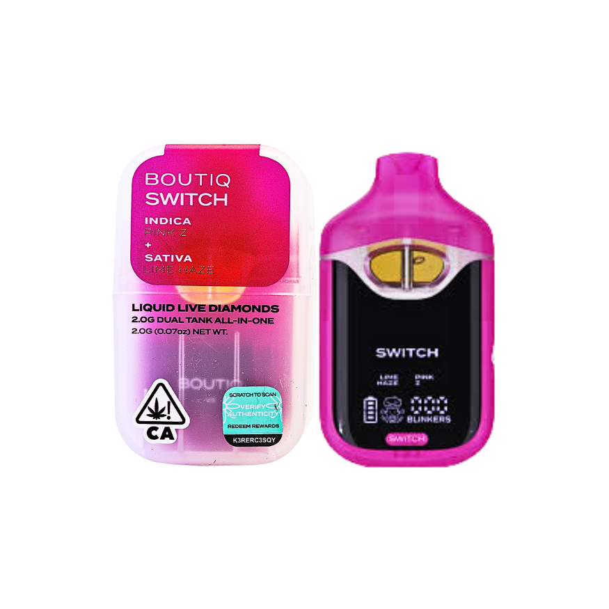 BOUTIQ SWITCH V4 LIME HAZE X PINK Z DUAL CHAMBER 2G DISPOSABLE