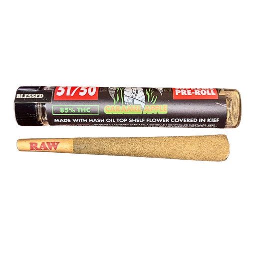 NINE LIVEZ x 51/50 "CARAMEL APPLE" 2G HASH ROSIN INFUSED PRE-ROLL
