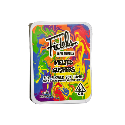 fidels melted gushers 70/30 hash rosin infued pre-roll multi-pack