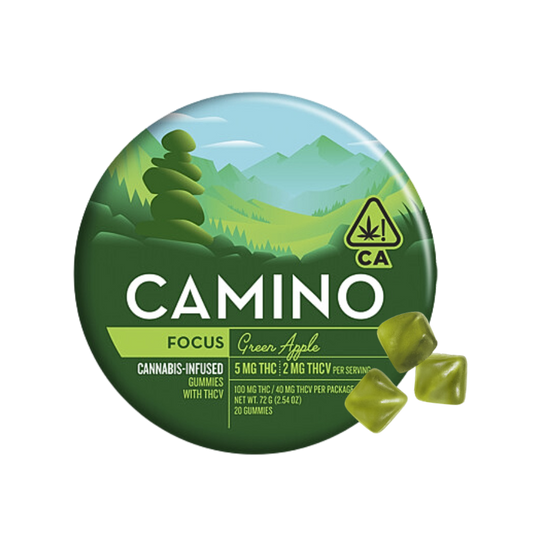 Camino Green Apple Cannabis Infused Gummies, hybrid strain