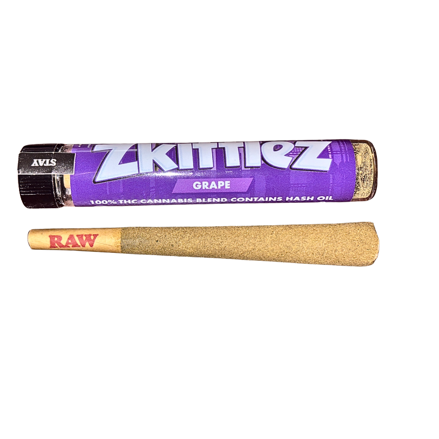 NINE LIVEZ x 51/50 "GRAPE" 1.3G INFUSED PRE-ROLL ZKITTLES EDITION; INDICA STRAIN