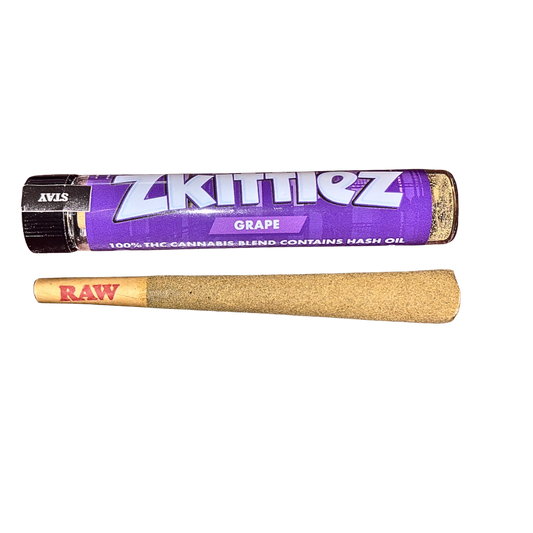 NINE LIVEZ x 51/50 "GRAPE" 1.3G INFUSED PRE-ROLL ZKITTLES EDITION; INDICA STRAIN