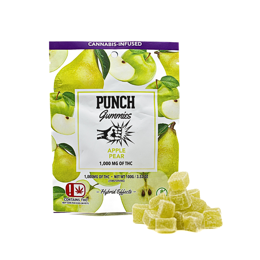 Punch Gummies Apple Pear 1000mg infused thc gummies