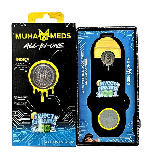 MUHA MEDS “SWEET DREAMS OG” 2G DISPOSABLE; INDICA STRAIN