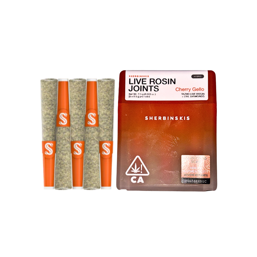 Sherbinskis Cherry Gello Live rosin infused pre-roll multi-pack