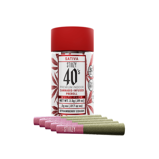 Stiiizy Strawberry Cough infused pre-roll multi-pack, sativa strain