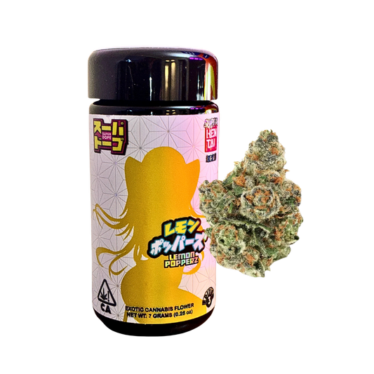 Super Dope Lemon Popperz exotic cannabis flower on transparent background